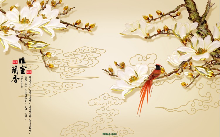 Hoa ngọc lan chim én 3D MHL2-134